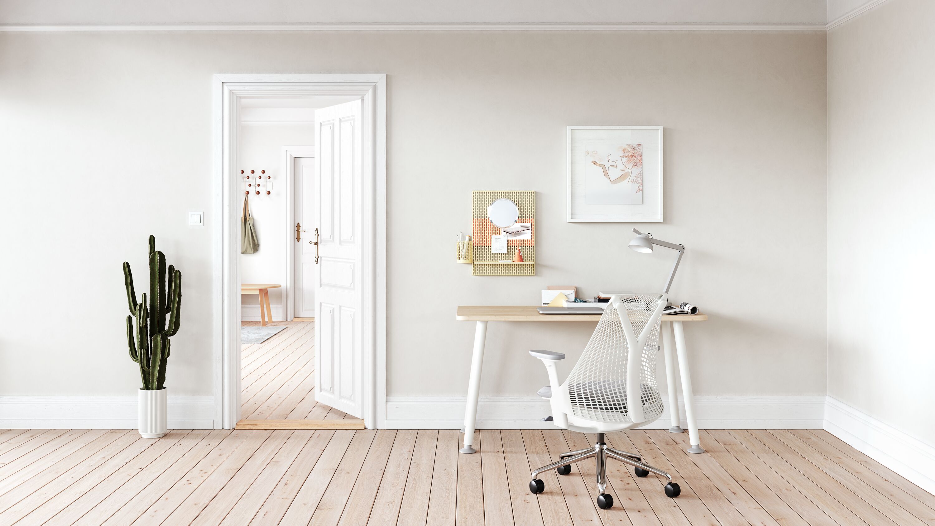 white sayl chair in home office